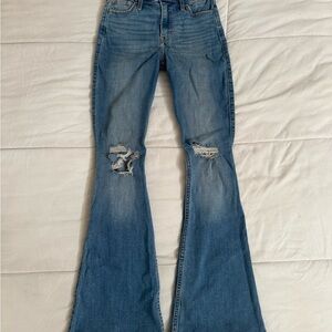 Hollister Distressed Blue Flare Jeans